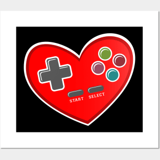 Video Game Controller Heart Shape Posters and Art